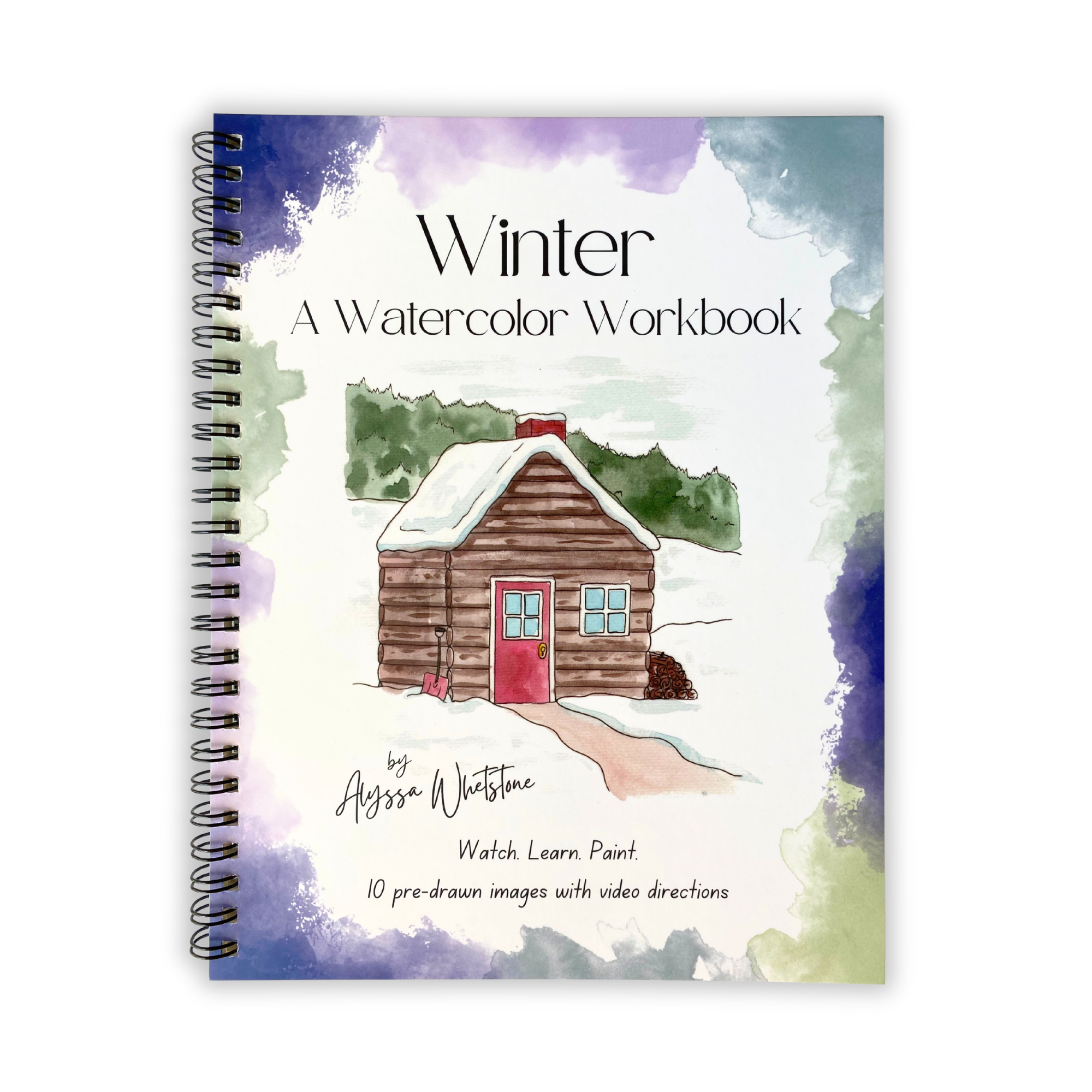 Alyssa Whetstone Art - Vente Carnets de croquis - Cahier d’aquarelle d’hiver avec tutoriels vidéo1