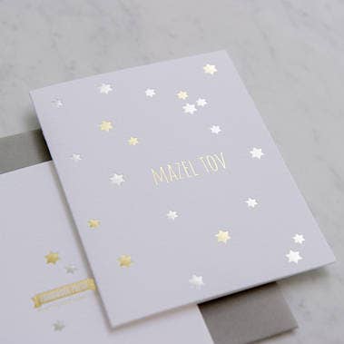 Farmwood Press - Wholesale Congratulations Card - 1118 - Mazel Tov with Gold and Silver Foil2