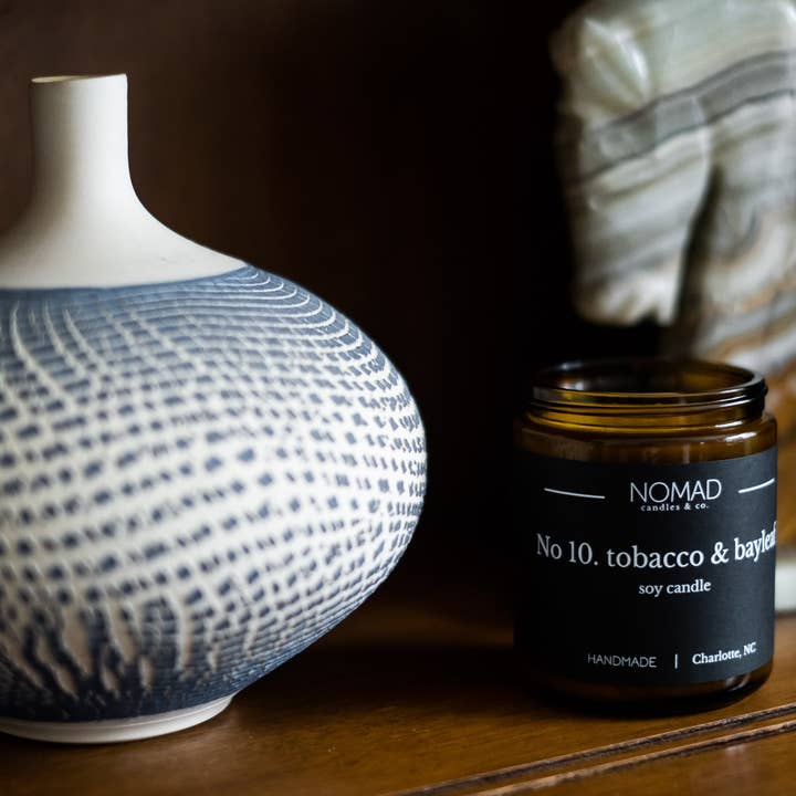 Nomad Candles & Co. - Wholesale Jar/Filled Candle - Tobacco and Bayleaf - Bayleaf | Floral | Sandalwood1