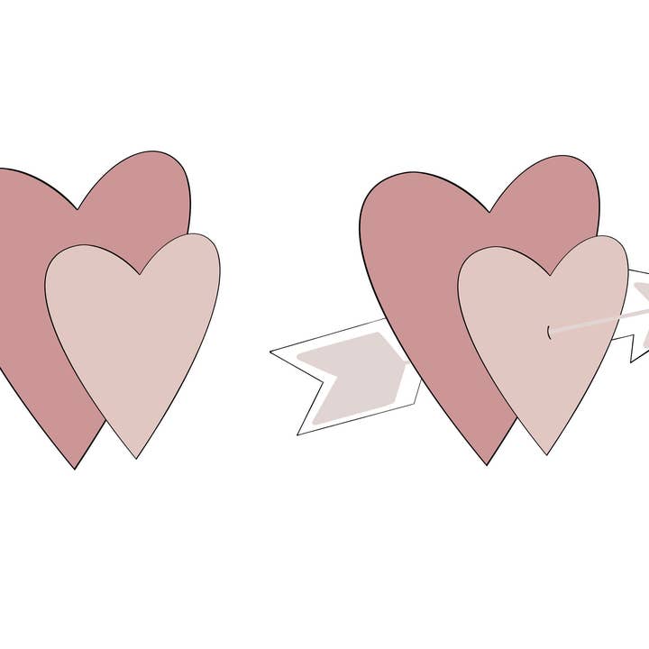 Double Heart or Double Heart with Arrow for wholesale by Maison’s Custom Cutters
