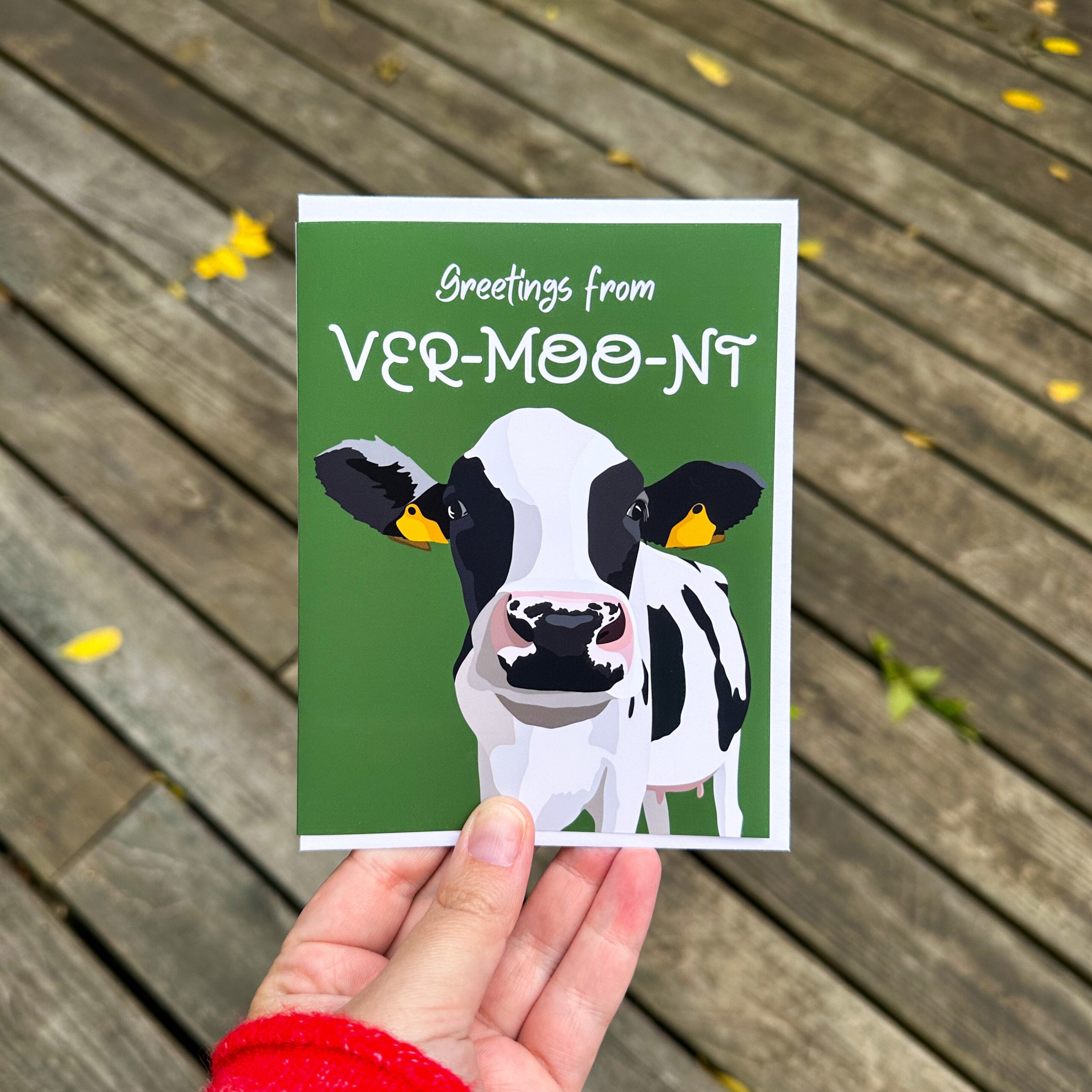 Hi From Studio - Wholesale Everyday Greeting Card - Greetings From Ver-moo-nt Card1