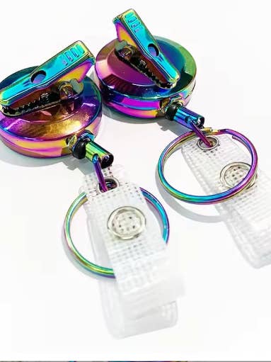 Heavy Duty Badge Reel - Rainbow for wholesale by Snarkynurses