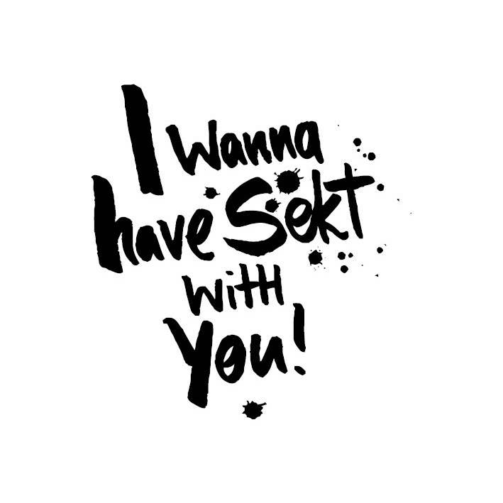 Netti li jae - Wholesale Geschenklabel - Ik wil Sekt met je drinken! | Flesetiket | Liggend formaat1