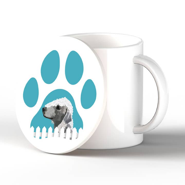 P6300 - Empreinte de patte de Bedlington Terrier, illustration de Kate Pearson pour la vente par Vivid Squid Wholesale