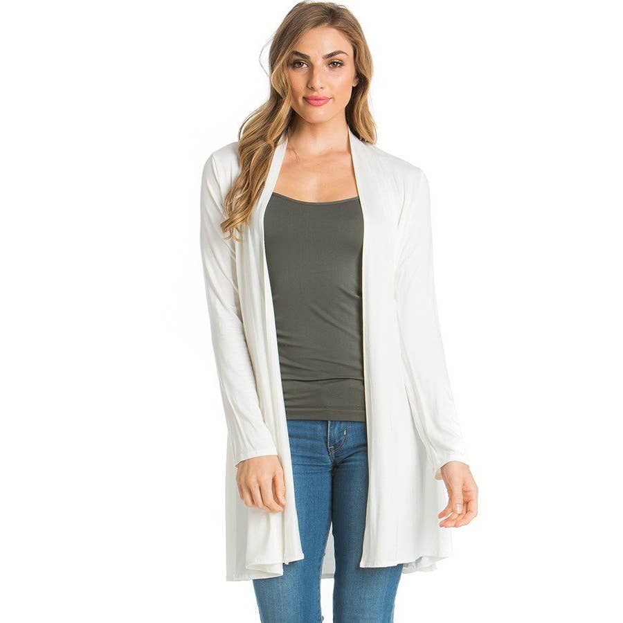 Azules Clothing - Venta al por mayor Cárdigan - Mujer - Cárdigan drapeado de manga larga con parte delantera abierta28