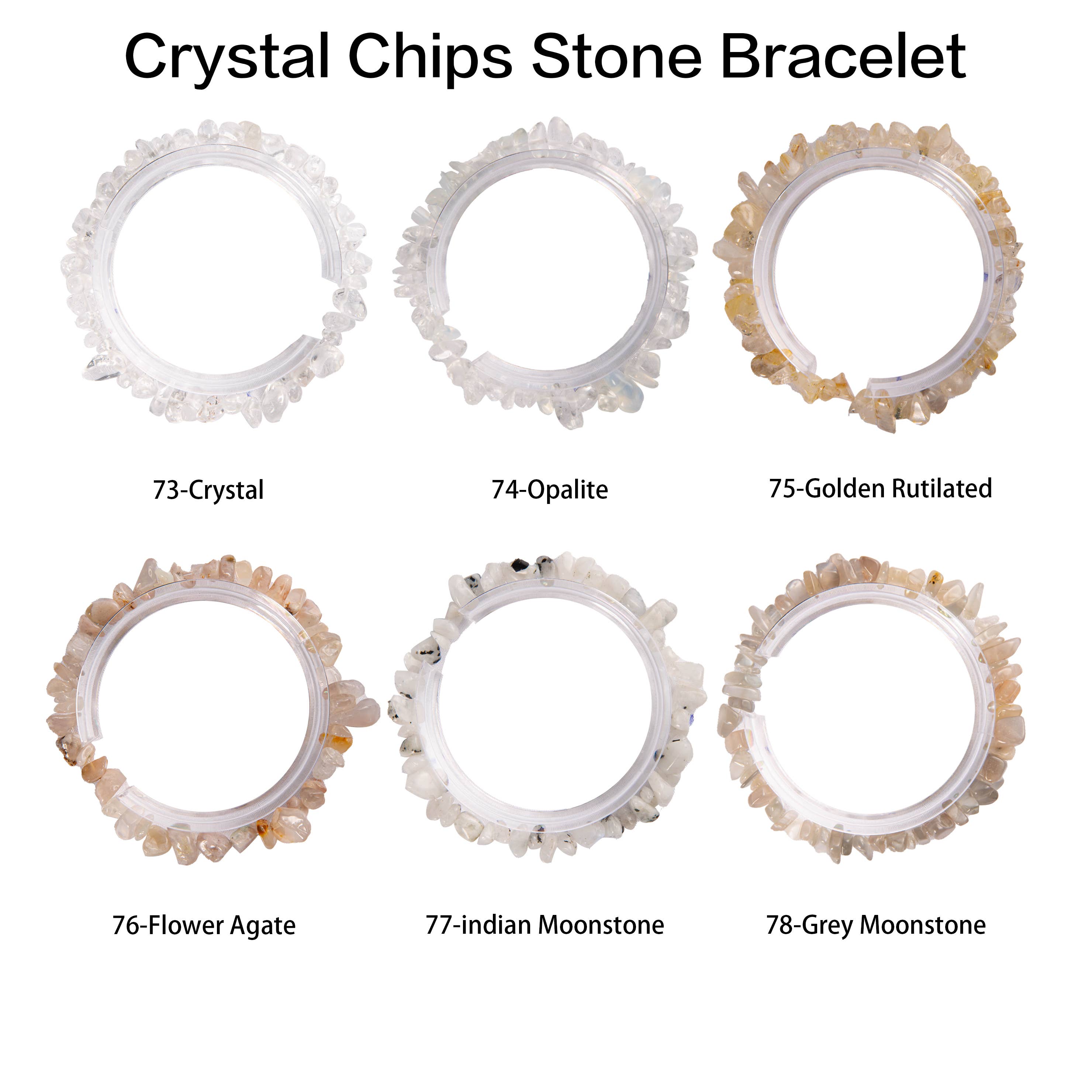 YYDIYcrystal - Wholesale Beaded Bracelet - 4PCs Crystal Bracelets for Couples, Women's chips Bracelet 19