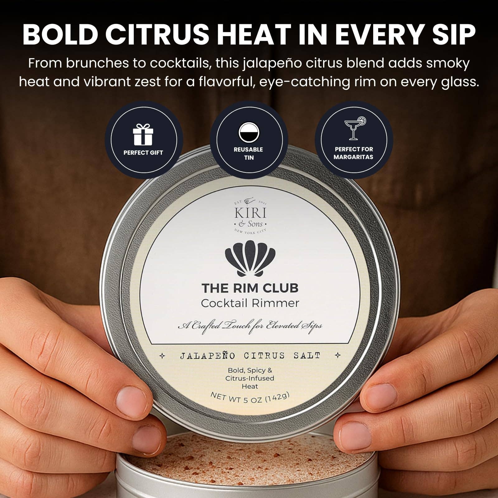 The Wine Savant /  Khen Glassware - Vente Sel - Sel pour bord de verre à cocktail | Shots de tequila | Agrumes jalapeño | 5 oz3