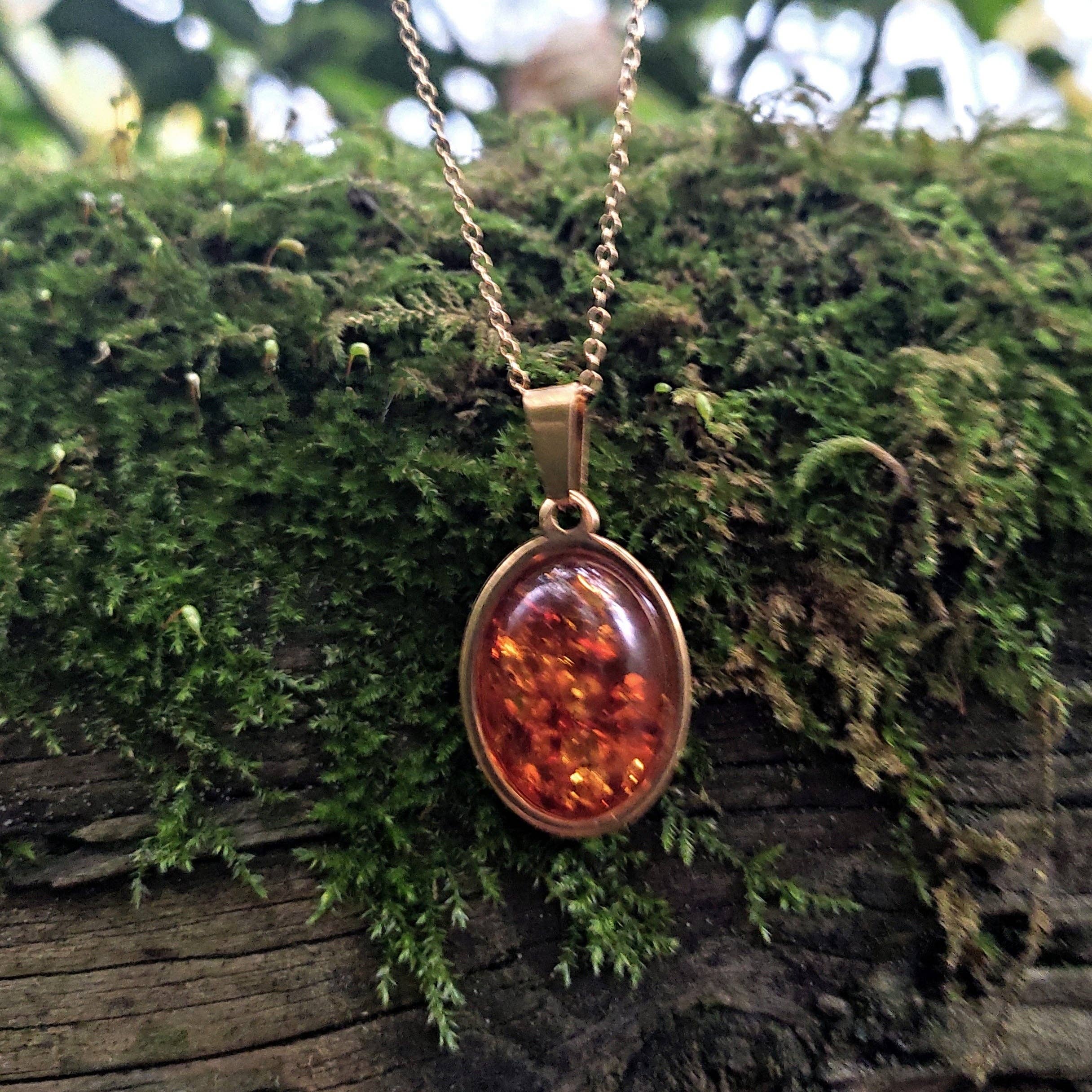 Jardin des Druides - Vendita all'ingrosso Collana con ciondolo/pendaglio - Collana Skadi Ambre1