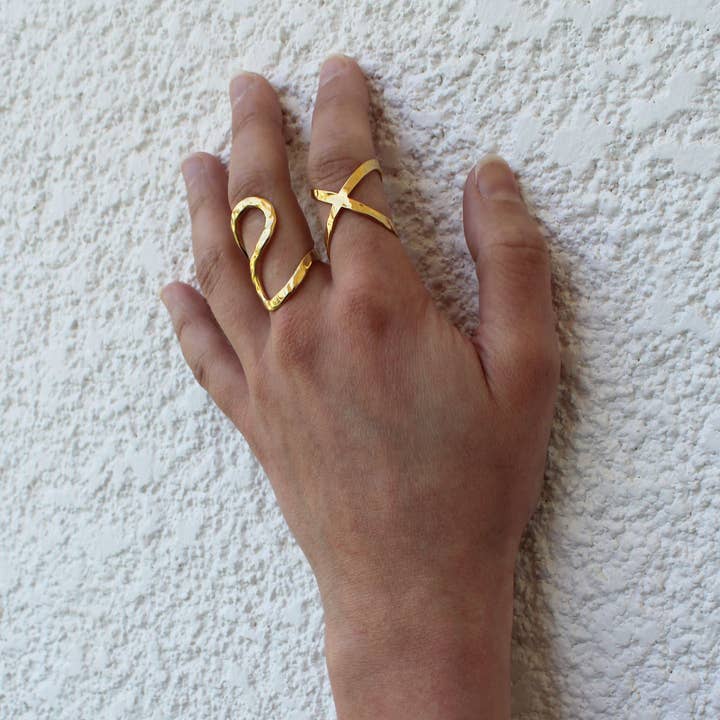 Caprice Paris – wholesale Band/stacked ring – Sassari Gold Asymmetric Ring | Handmade in France7
