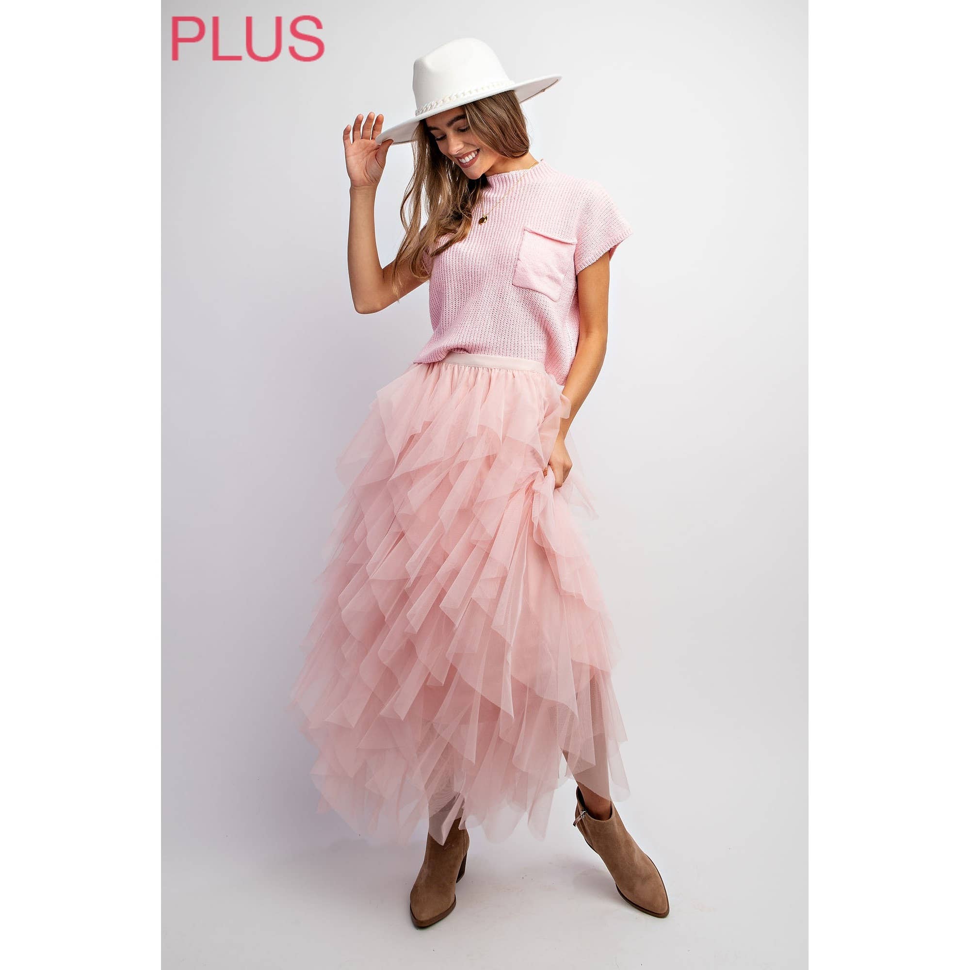 Sweet Generis - Wholesale Skirt - Women's - PLUS CASCADING TULLE MESH LAYERED MAX SKIRT25