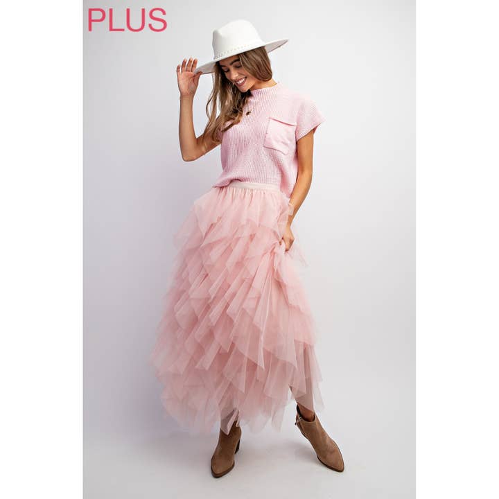 Sweet Generis - Wholesale Skirt - Women's - PLUS CASCADING TULLE MESH LAYERED MAX SKIRT25