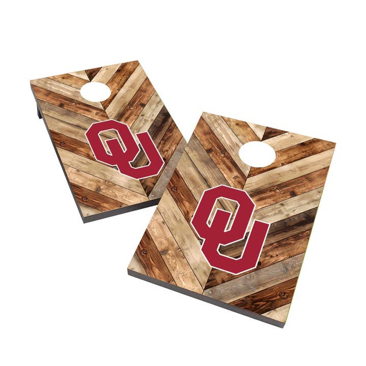Oklahoma Sooners 2x4 Cornhole Bag Toss for wholesale by Skip's Garage