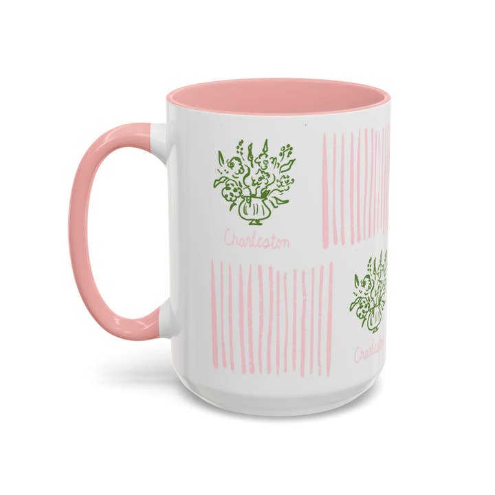 Pink CHARLESTON FLORAL- Mug 15oz for wholesale on Faire2