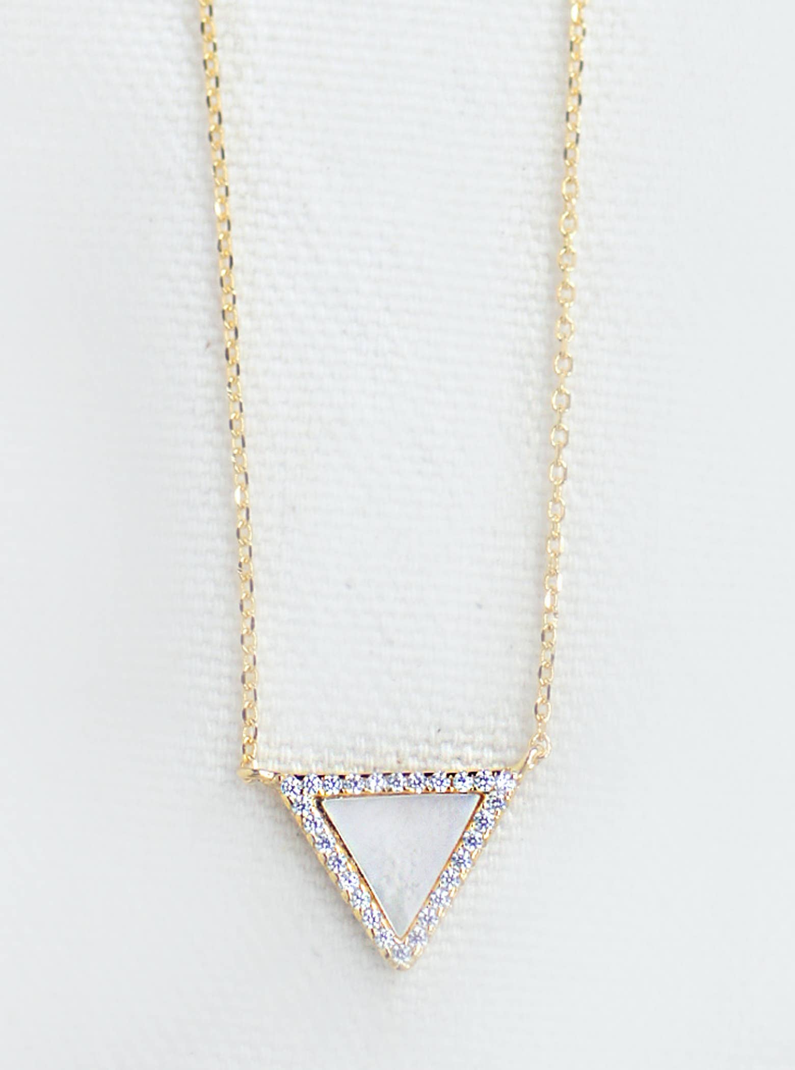 FELIX Z DESIGNS - Wholesale Pendant/Charm Necklace - 925 Silver Mother of Pearl Triangle Necklace0