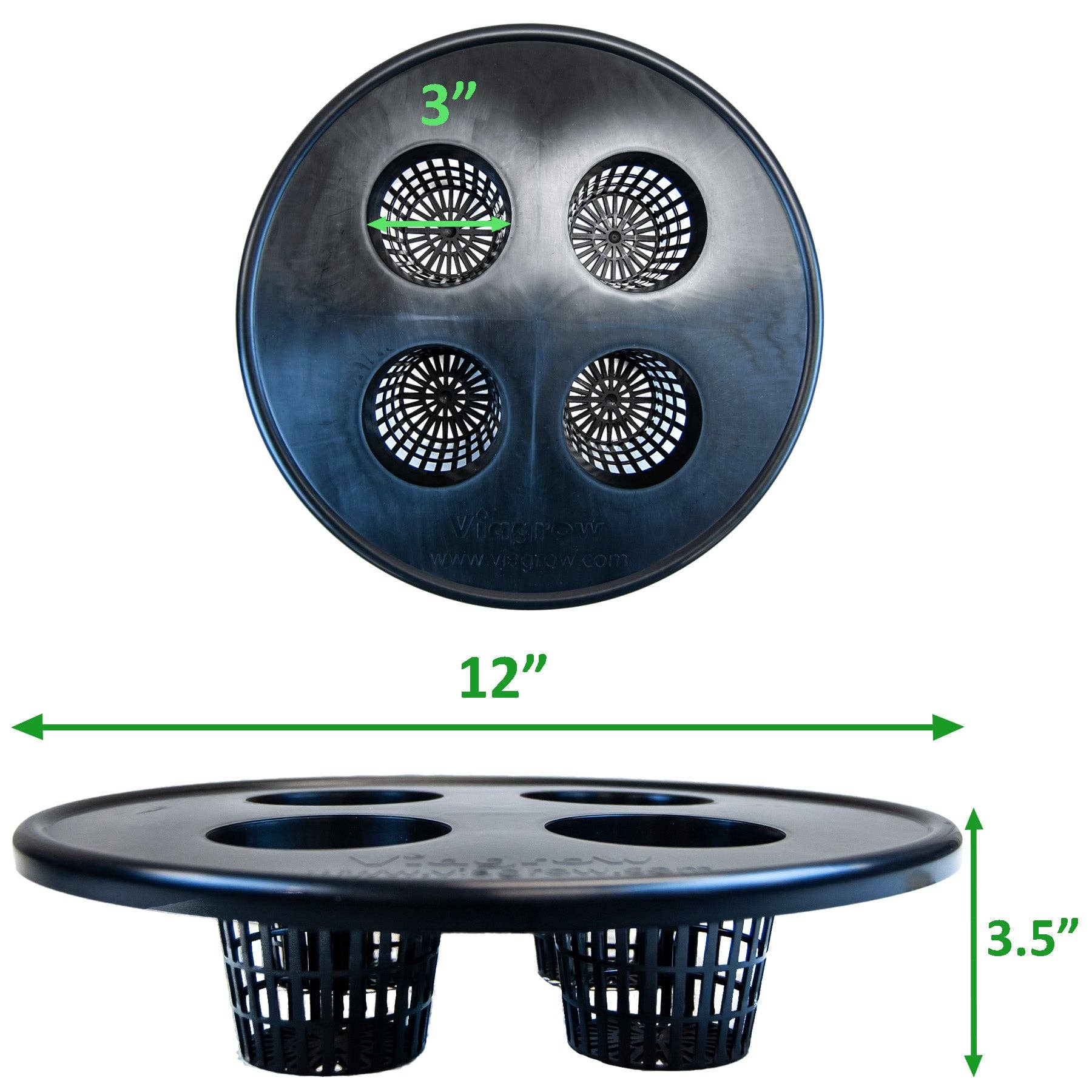 Viagrow - Wholesale Plant Pot - Viagrow Net Pot Mesh Bucket Lid, 3" Net Pots x 4 (5 Pack)3