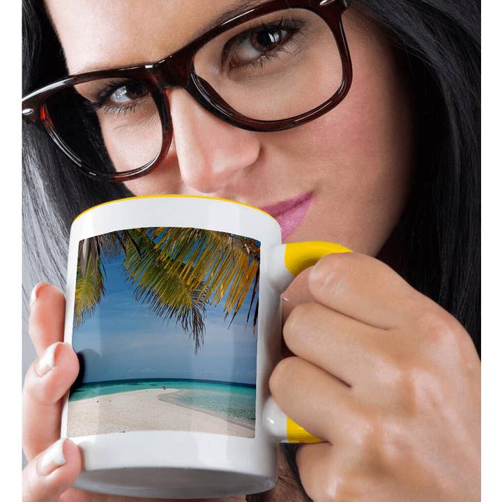 3dRose - Wholesale Coffee mug - 3dRose, Belize. Goff Caye Barrier Reef island, Palm tree and white sand beach., Mug1
