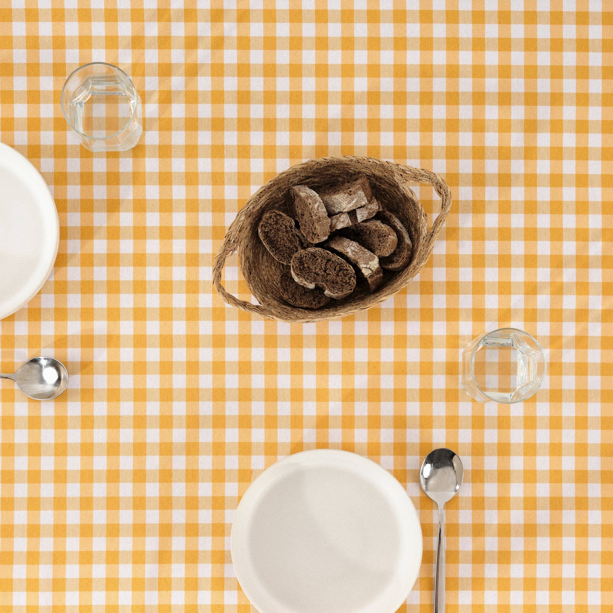 SG HOGAR - Wholesale Tablecloth - Vichy waterproof stain-resistant tablecloth Yellow touch fabric4