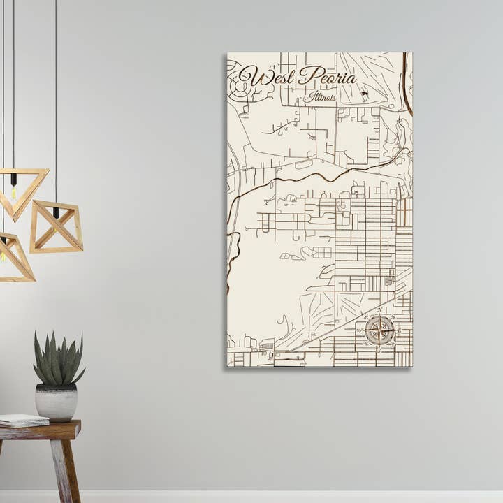 Illinois: West Peoria Street Map for wholesale by Fire & Pine
