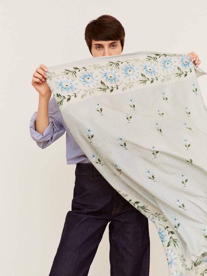 Indiana blue jarilla scarf for wholesale by Eturel Madrid