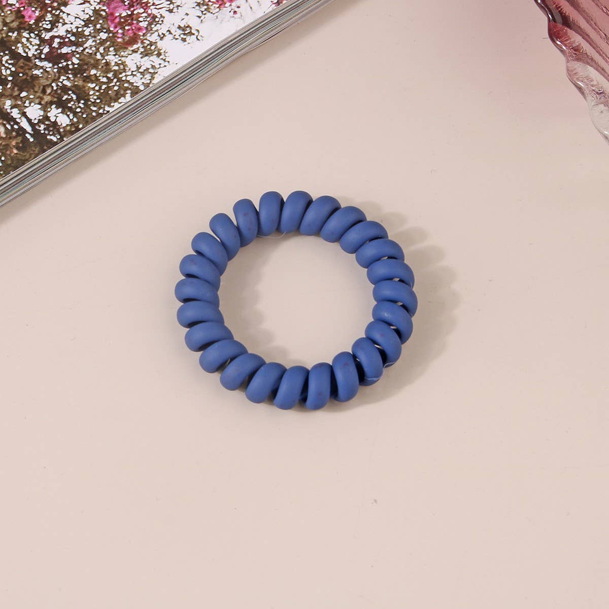NINEXIS - Wholesale Hair Tie - CWAHA1379_SIMPLE FROSTED PHONE CORD HAIR TIE4