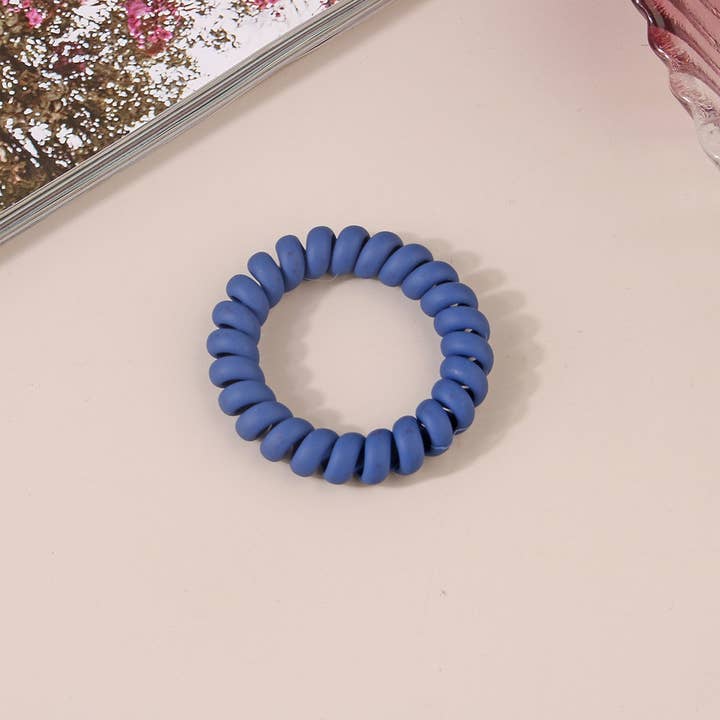 NINEXIS - Wholesale Hair Tie - CWAHA1379_SIMPLE FROSTED PHONE CORD HAIR TIE4