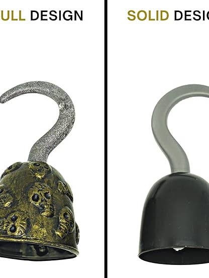 4E's Novelty - Wholesale Costume - Kids - 4E's 2-Pack Pirate Hook Hands - 8" Black & Gold Costume Prop