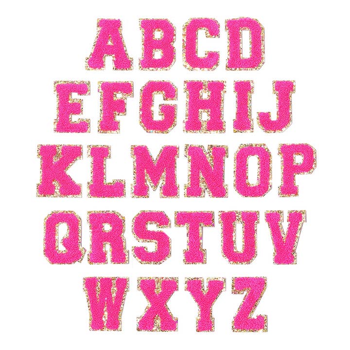 Viv&Lou - Wholesale Patch - Hot Pink Varsity Letter Patch