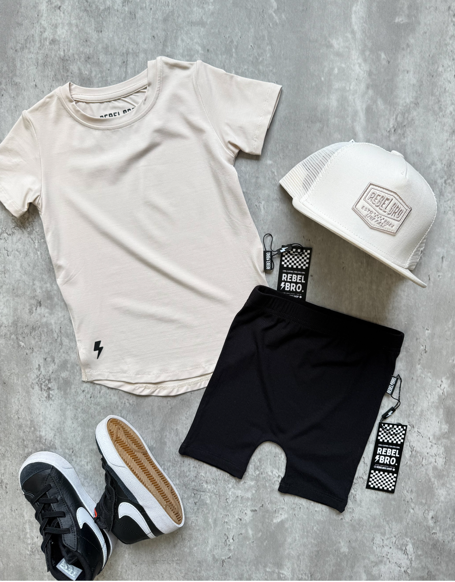 Rebel Bro - Wholesale Shorts - Kids - Bamboo Biker Shorts in Black2