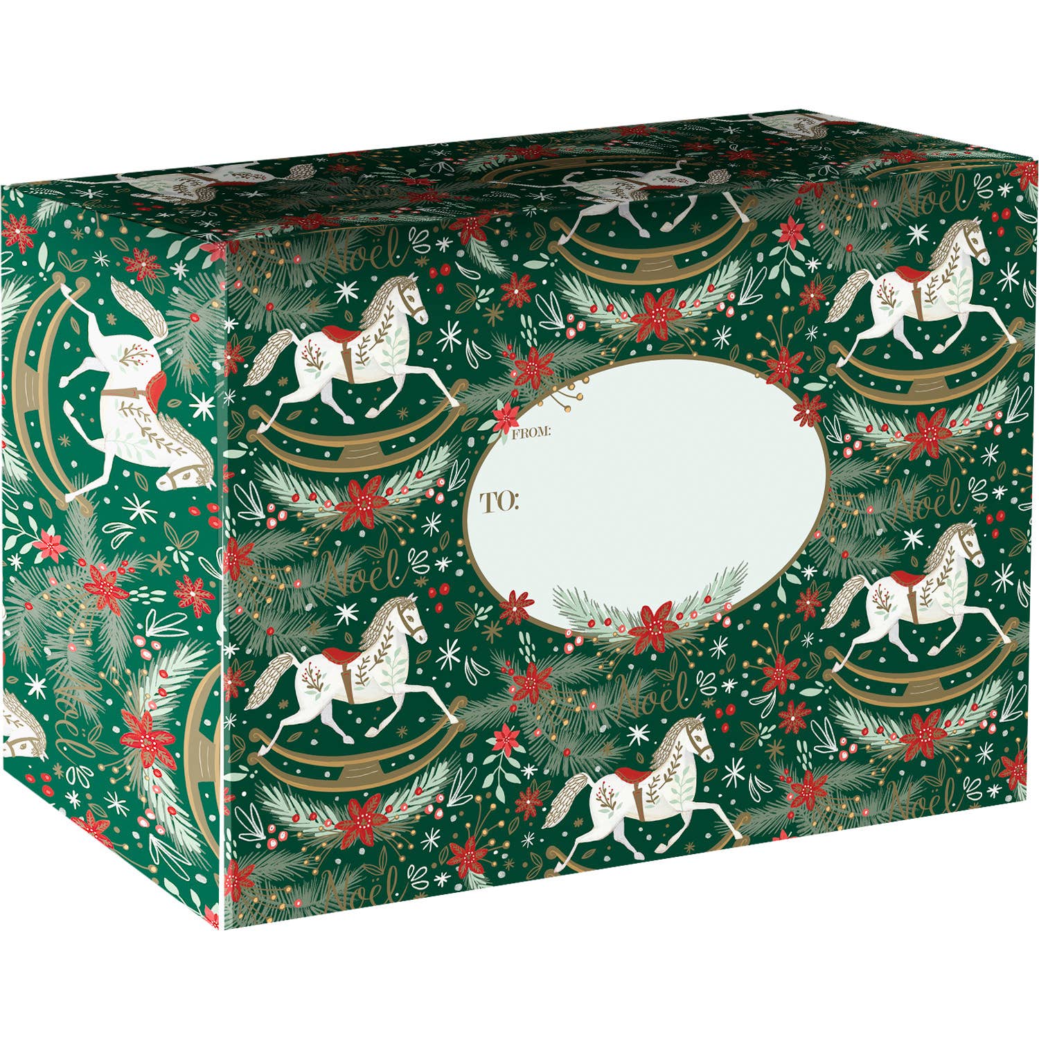 Jillson & Roberts - Wholesale Gift Box - Rocking Horse Noel Mailing Boxes - Medium0