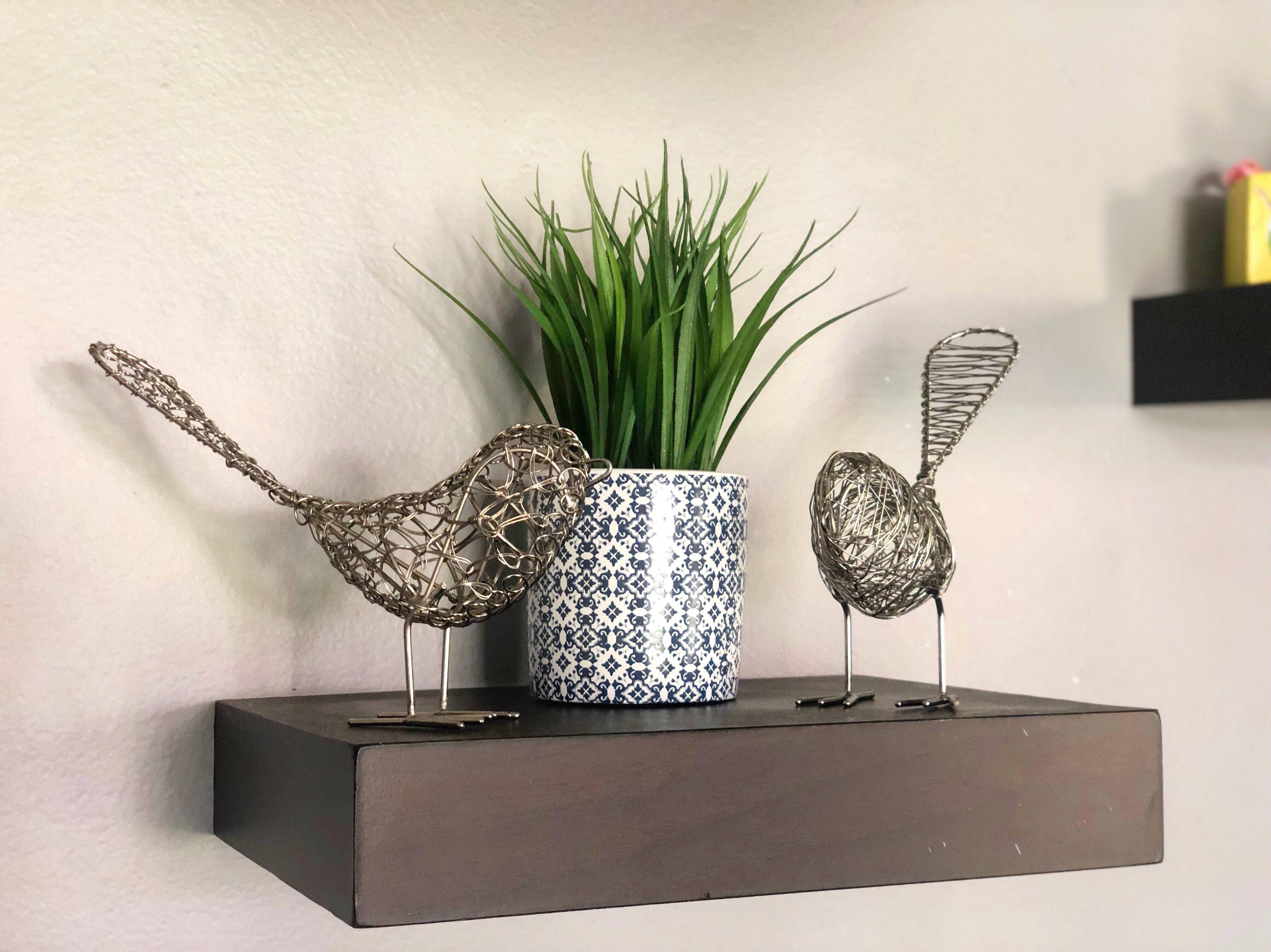 Mira Fair Trade - Wholesale Decorative Figurine - Silver Wrapped Wire Birds (Set of 2)1