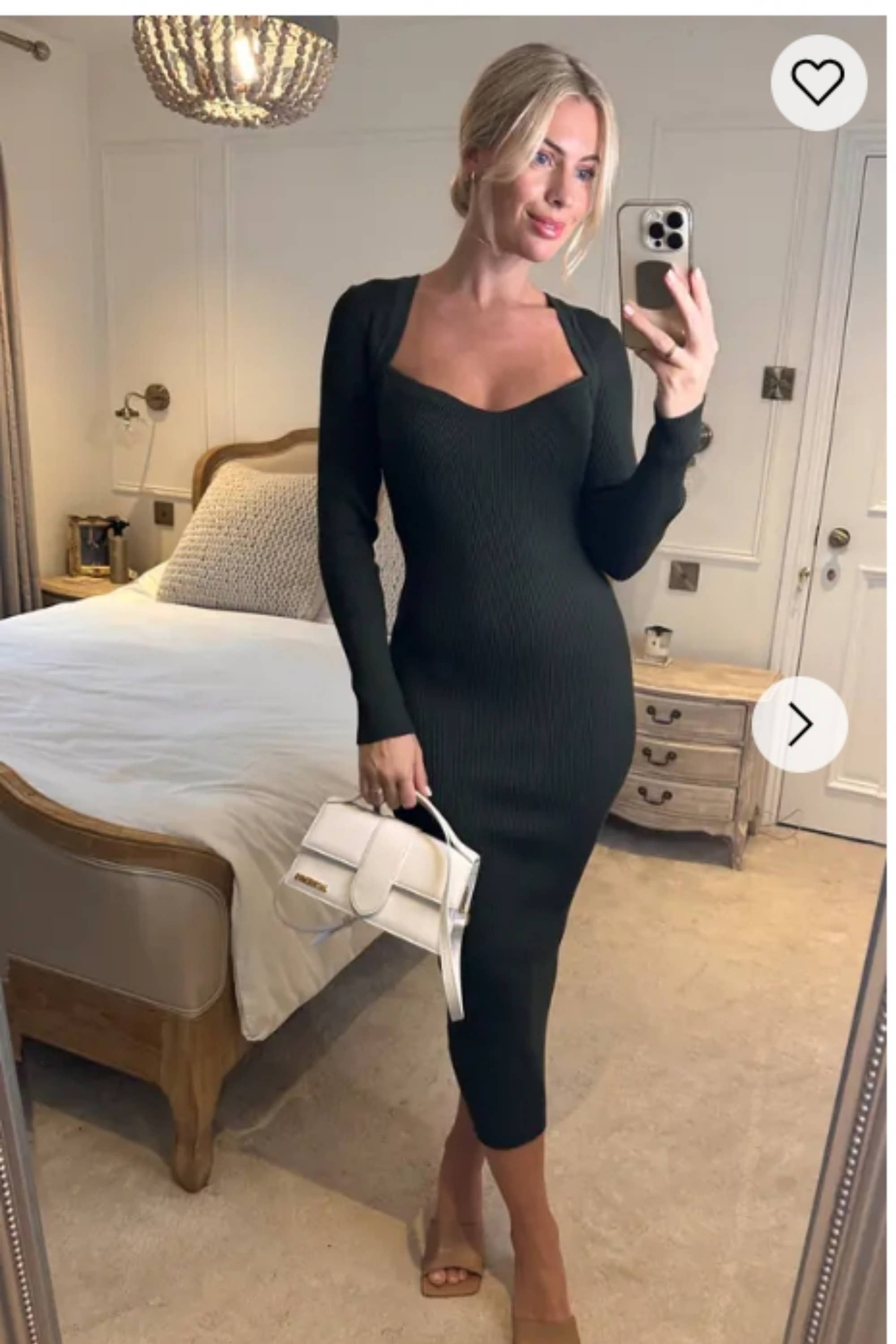 CY FASHION. LONDON – wholesale Dress – Women's – Soft Knitted Ribbed Midi Bodycon Dress Long Sleeve In Green1