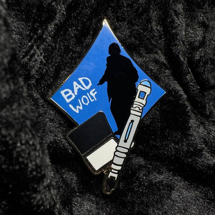 9th Doctor Icon Hard Enamel Pin for wholesale by Skaro Crafts