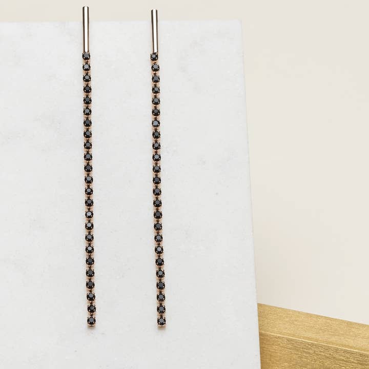 Tennis Earrings | gold plated | strass | made in Italy for wholesale by NINA TRA LE NUVOLE