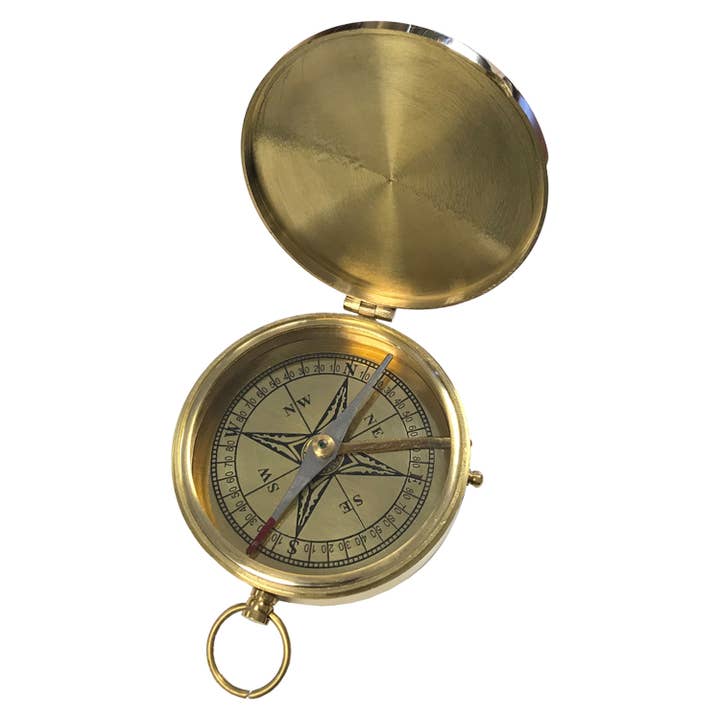 Madison Bay Co. - Historical Home Decor Reproductions - Wholesale Navigational Compass - 3" Flip-Top Solid Polished Brass Pocket Compass