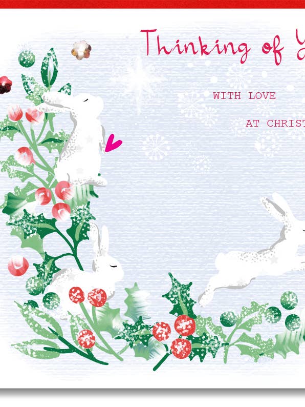 Thinking of You Bunnies Holy Christmas Print Wholesale Card for wholesale by SABIVO Design
