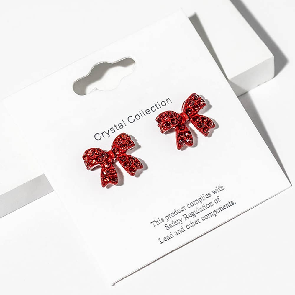 Sensibling Corp. - Vente Clous d'oreille - Boucles d'oreilles clous nœud en strass cristal26