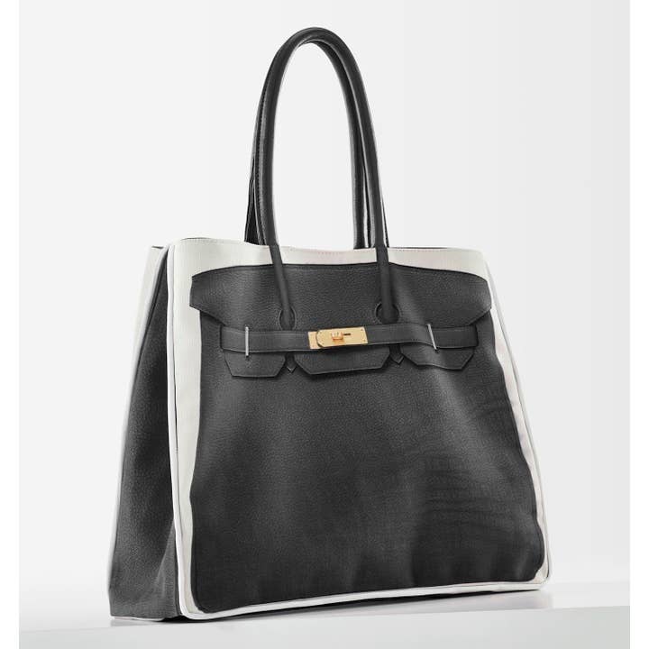 Sac fourre-tout imprimé Birkin, noir pour la vente par Charlie Paige