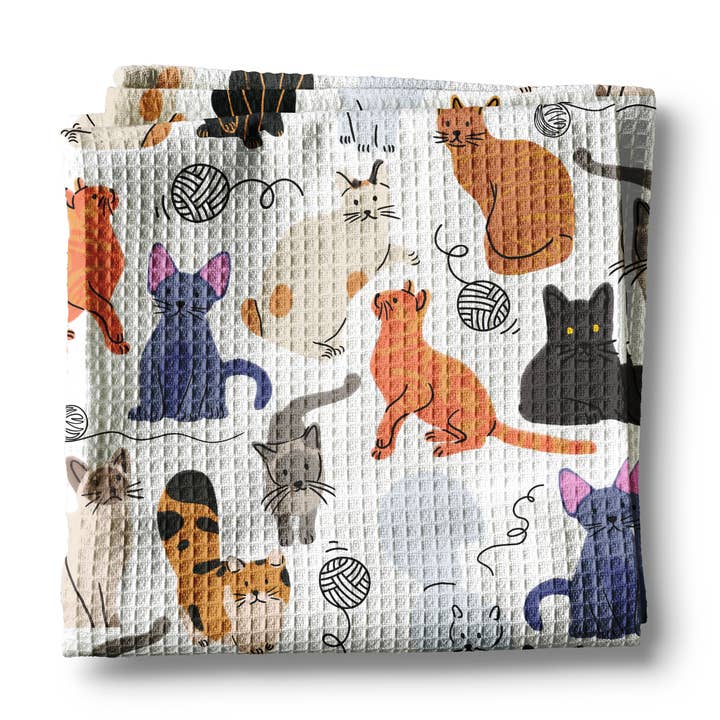 Cat Kitten Kitty Retro Decor Kitchen Towel Pet Groomer Lady for wholesale by Canary Road