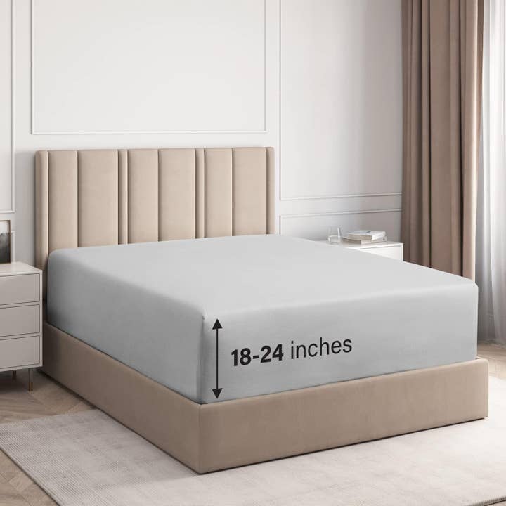 CGK Unlimited - Wholesale Fitted Sheet - 100% Cotton 400 TC Fitted Sheet Only - Fits 18"-24" Mattress30
