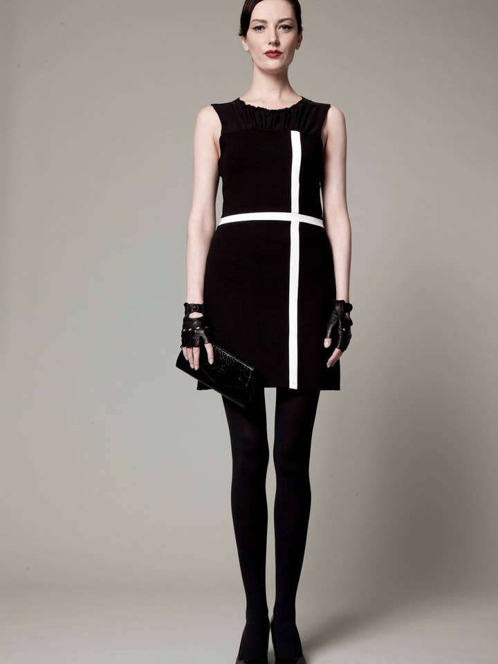 Black and White Mod Dress for wholesale by Luminaa