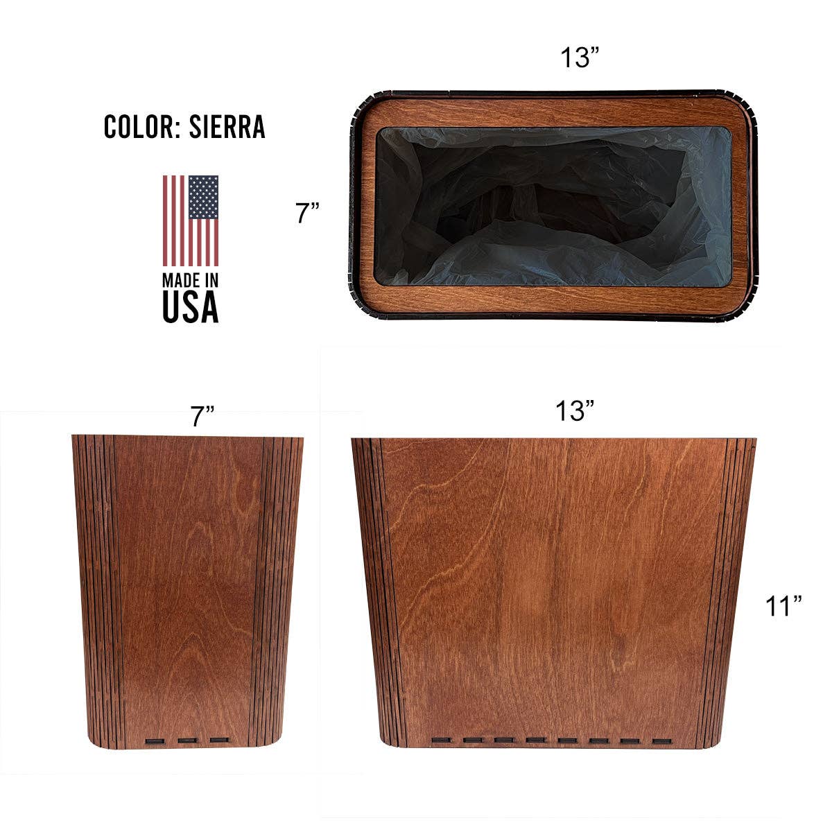 Purelite – Großhandel Mülleimer/Papierkorb – Schlanker Holz-Mülleimer und Abfalleimer - Ohne Gravuren3