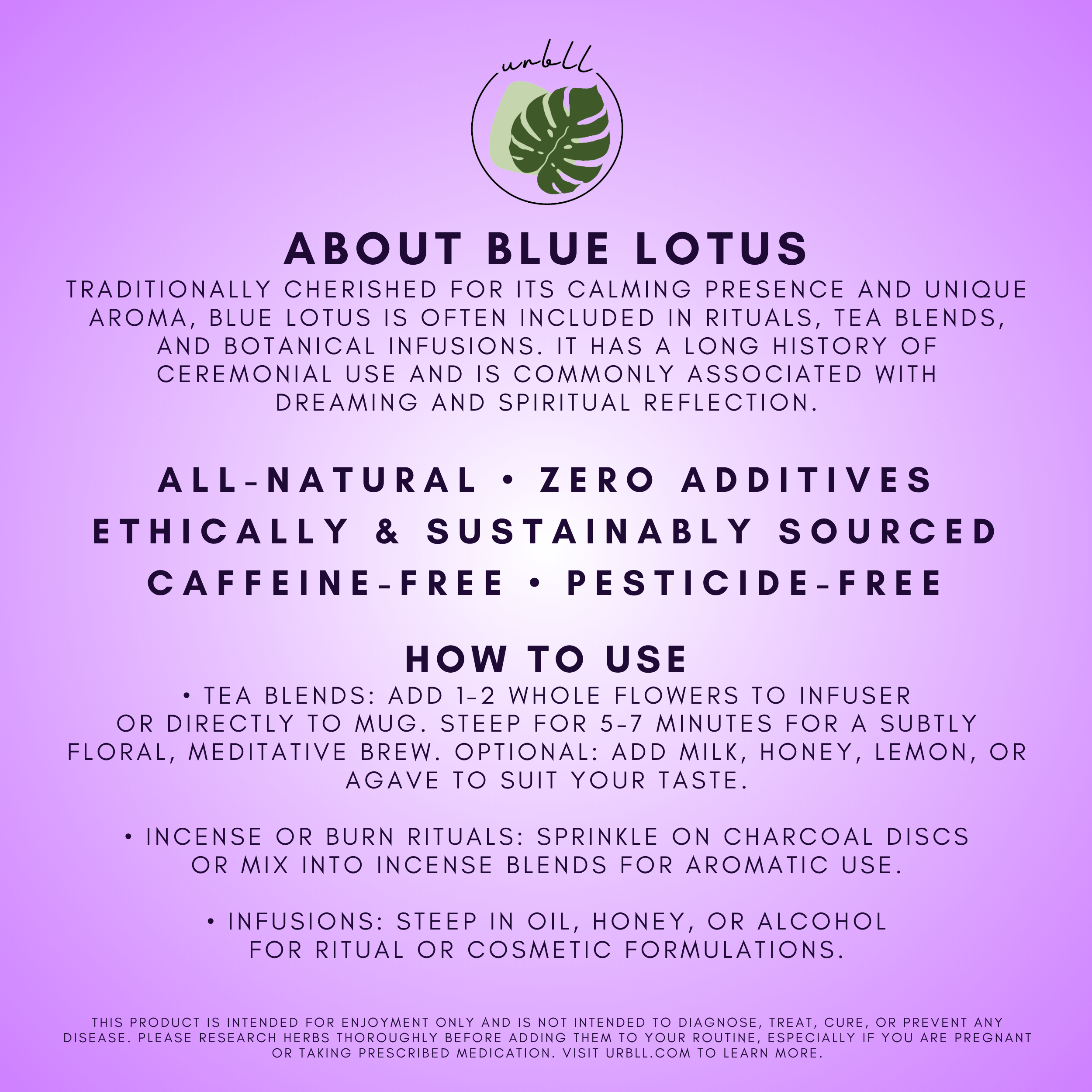 Urbll – wholesale Loose tea – Egyptian Blue Lotus • Whole Flowers4