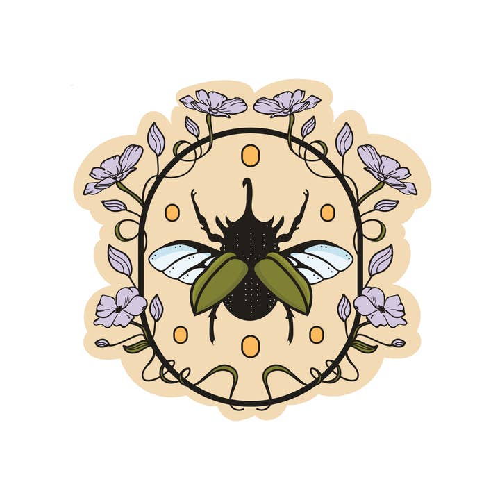 Floral Beetle - Vinyl Sticker for wholesale by Graphic Heart