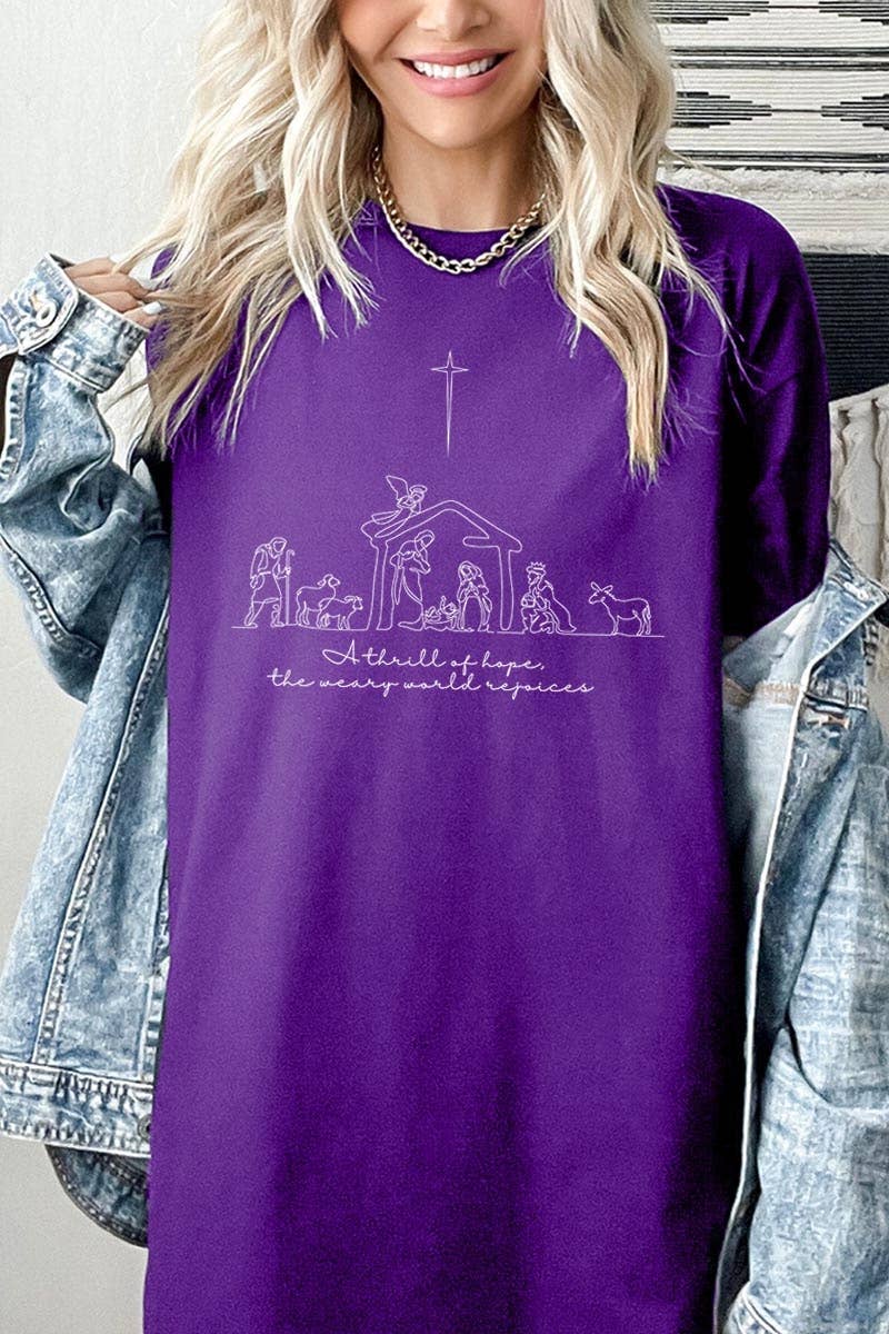 COLORBEAR - Wholesale T-Shirt (Graphic) - Unisex - A Thrill of Hope Nativity Graphic Heavyweight Tee12