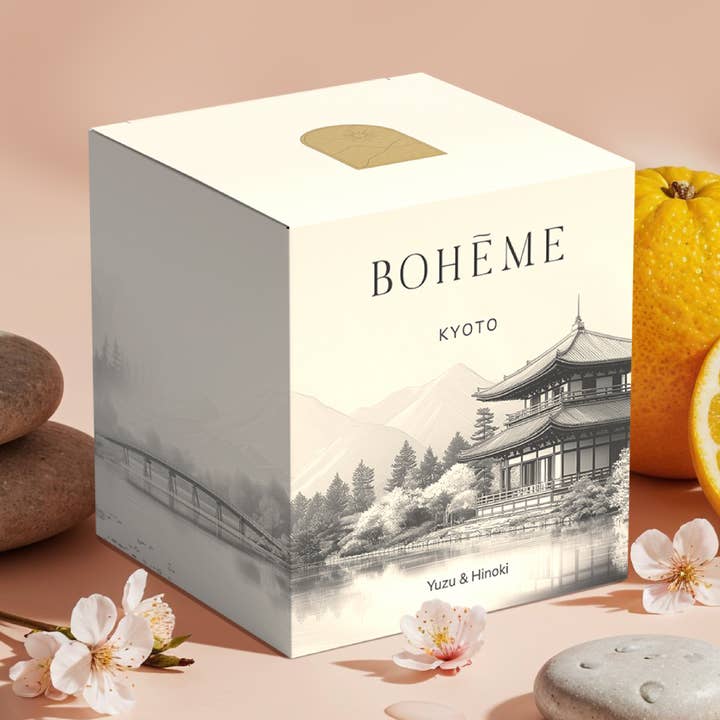 Bougie de Gros Kyoto – Yuzu, Hinoki & Fleur de Cerisier pour la vente par Boheme Fragrances