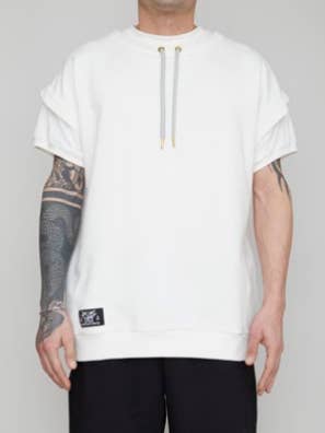 FELPA PATCH BIANCA per la vendita all'ingrosso da parte di Trafficanti d'arte wear