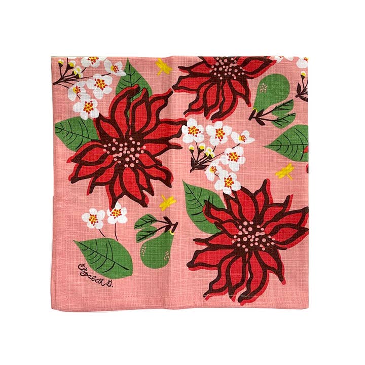 Elizabeth Grubaugh - Wholesale Dinner & Cloth Napkin - Poinsettia Napkin Set of Four