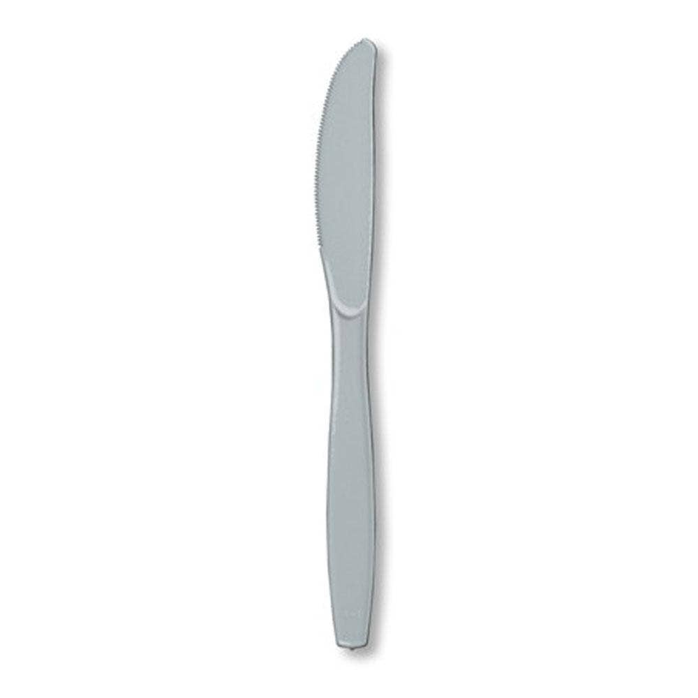 KT Supply - Wholesale Disposable Servingware Set - Premium Plastic Knives Shimmering Silver, Case of 2880