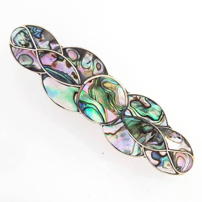 Costello International - Wholesale Barrette - Women's - Blue Pacific Abalone & Mother-of-Pearl Hair Clip Barrettes13