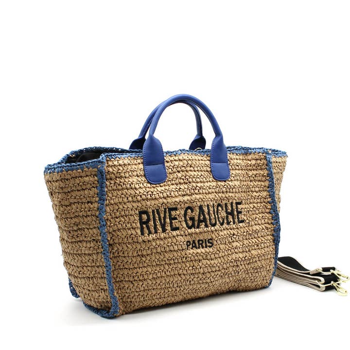 Vimoda - Wholesale Beach Bag - CROCHET RIVE GAUCHE bicolor woven tote bag